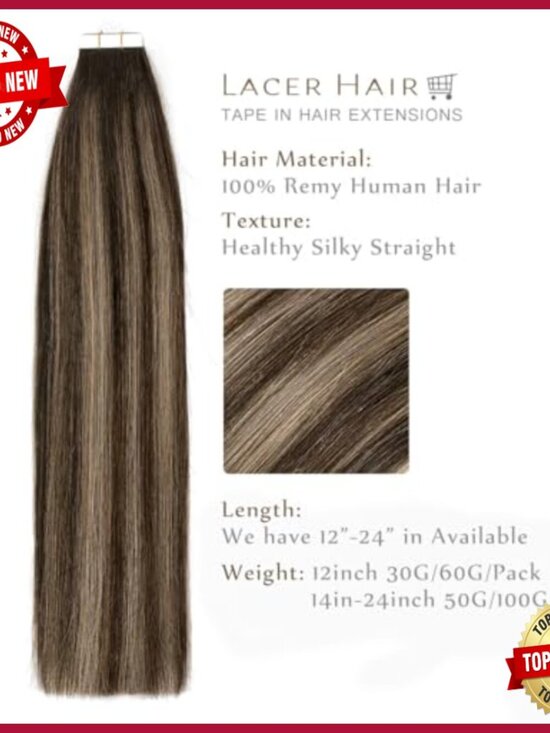 Human Hair Tape-In Extensions 24 Inch Silky Straight 50g 12pcs main image 6